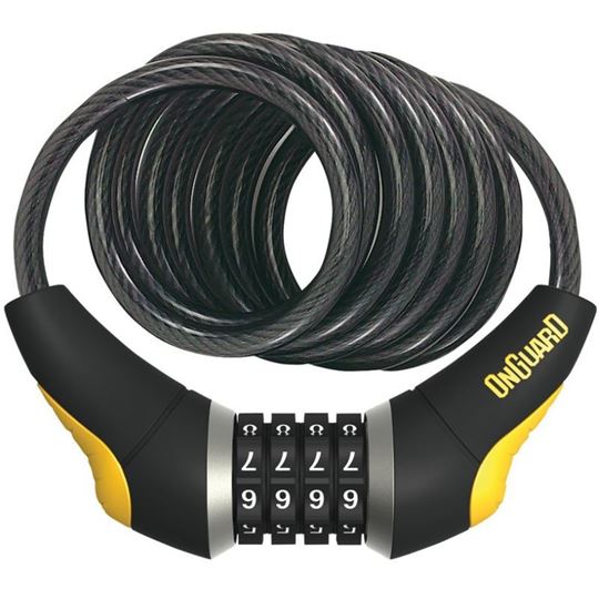CANDADO ESPIRAL ONGUARD DOBERMAN COMBINACION 185 CM X 10 MM