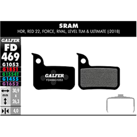 FD469 MTB STD SRAM-HDR,RED 22,FORCE,RIVAL,LEVEL TLM	