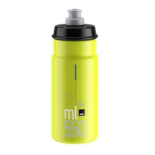BIDON ELITE JET AMARILLO FLUO LOGO NEGRO 550 ML