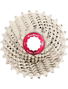 CASSETTE SUNRACE ALUMINIO METAL ROJO 11V (11-28)